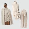 2025 Spring Autumn Loose-fitting Gentle Style Women's Knit Cardigan Sweater Three-Piece Set