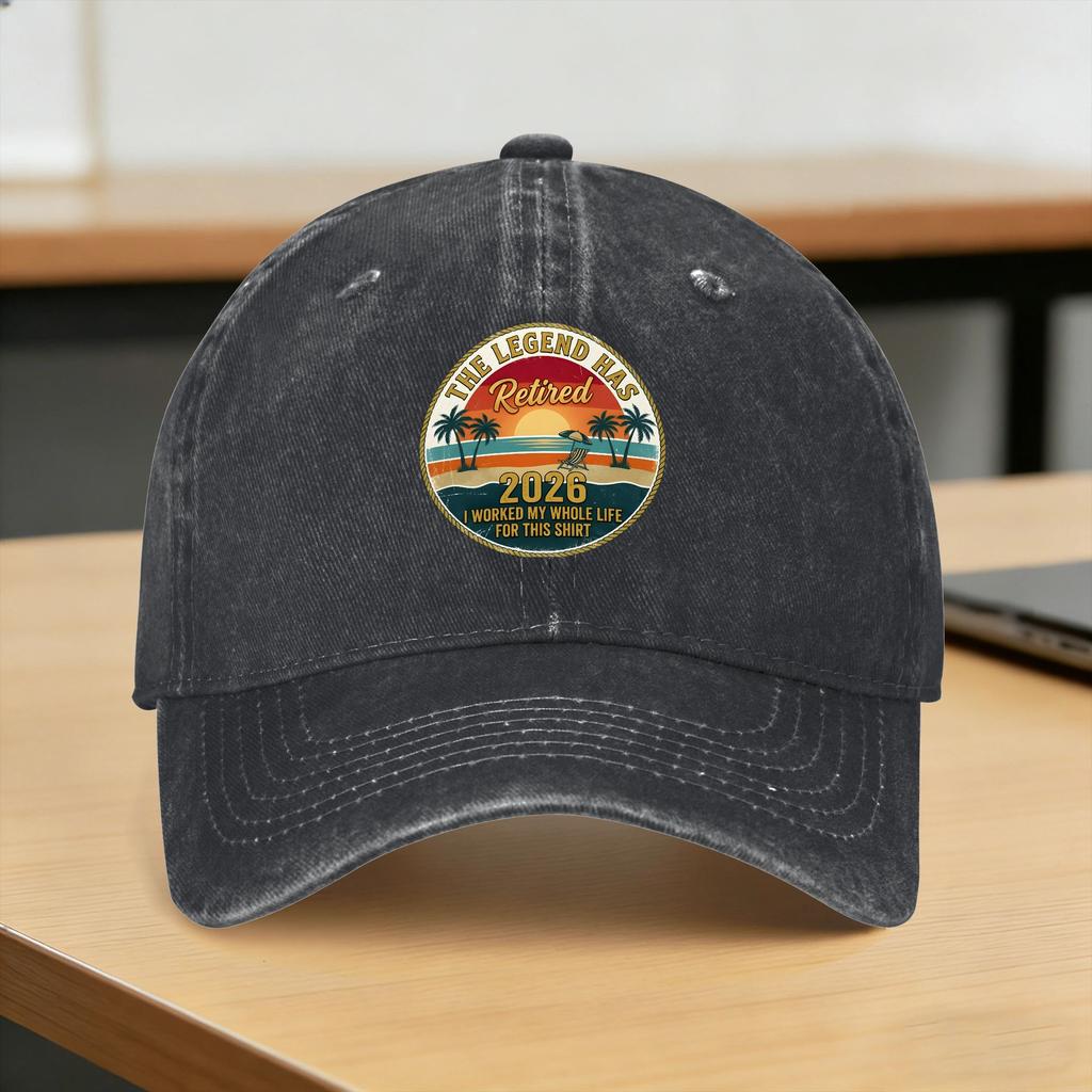 Summer The Legend Has Retired I Worked My Whole Life For This Baseball Cap Sun Sun-Proof Print Washed Trucker Hat