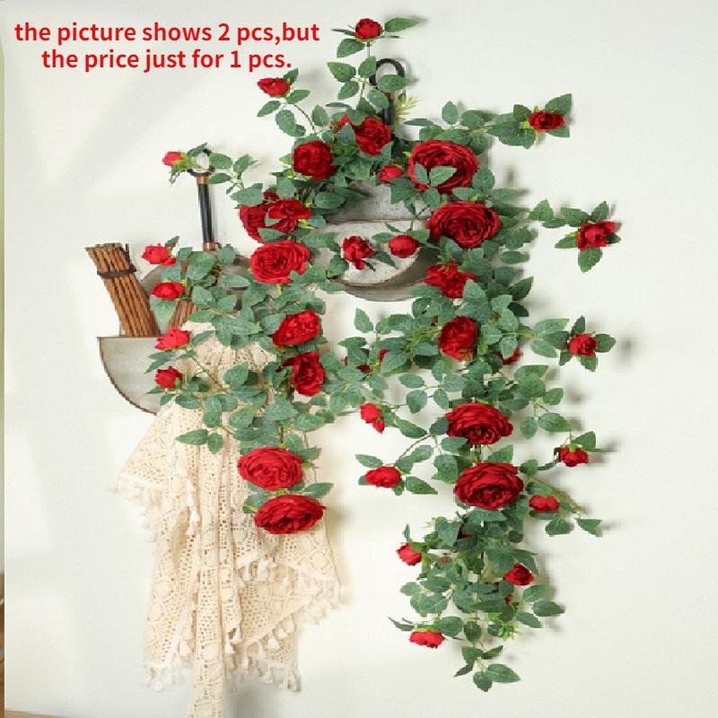 Flori de Simulație Plante Verzi Liane Trandafiri Inimă Răchită Magazin Decorativ Floral Artificial Roz Portocaliu Trandafir Liana Floare Falsă