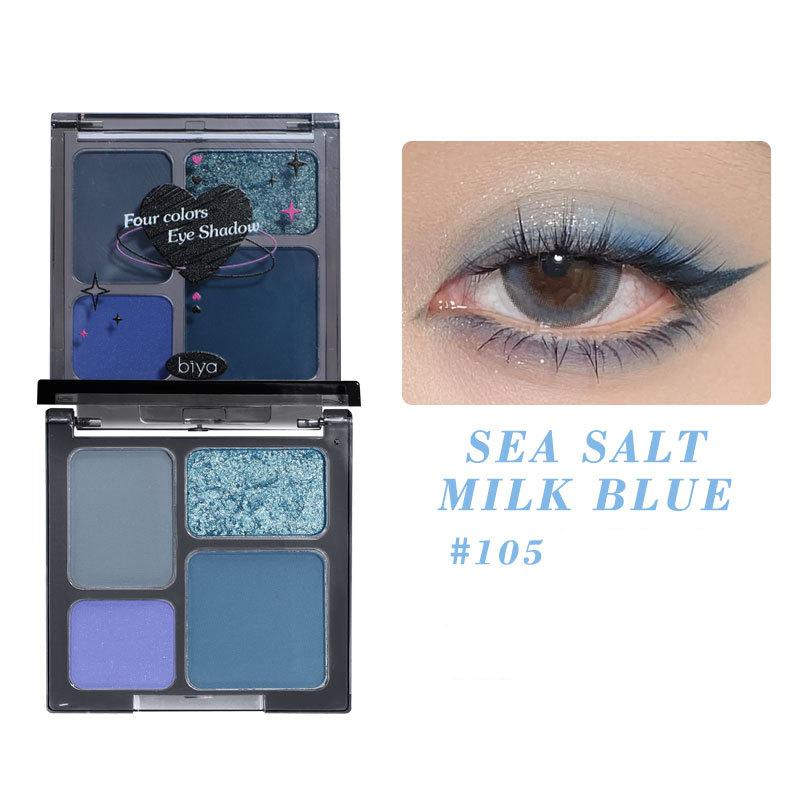 Cool Four-color Eyeshadow, Matte Pearly Shimmer, Dark Goddess Eyeshadow