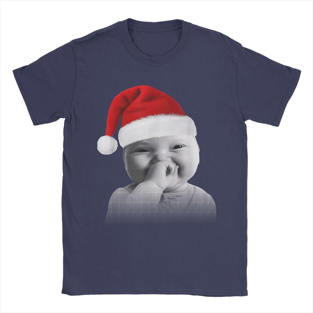 Funny Niche Baby Gen Z Meme Giggling AI Laughing Christmas T Shirt 100 Cotton TShirts For Men Tee Shirt Short Sleeve Top Tees