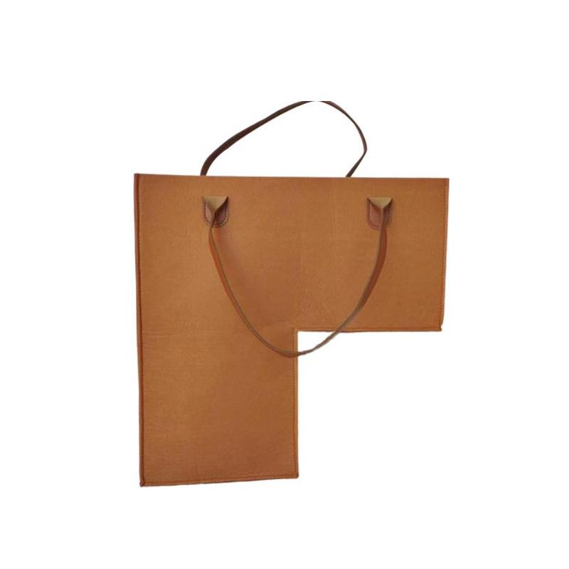 1PC With Leather Handle Basket Organizer For Office Felt Storage Basket Staircase Basket Foldable