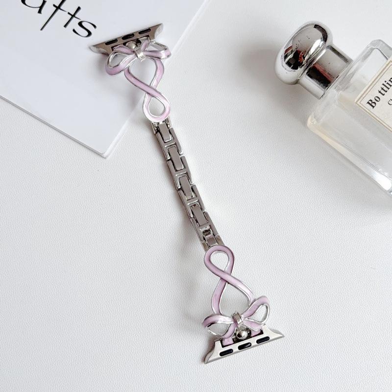 Compatible Strap for Huawei GT6, Xiaomi 9Pro, and Apple iWatch 9876SE: Drip Oil Bow Chain Style