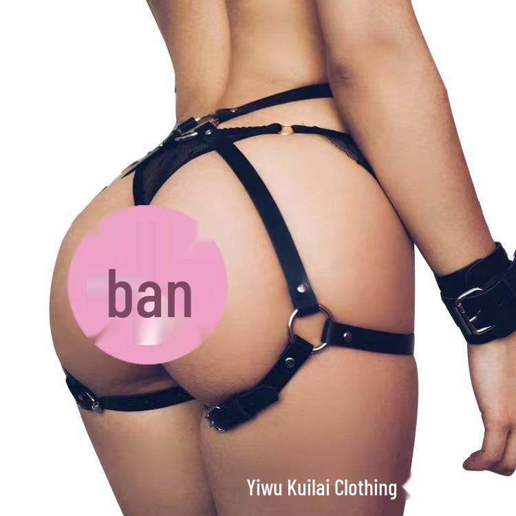 Set de constrângere din piele: Colanți, Cătușe, Guler, Mască de ochi - Perfect pentru ținută de club de noapte.