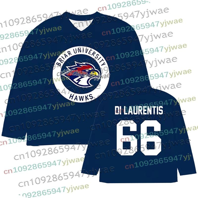 Cosplay Fuori Sede Briar University Maglia da Hockey Graham 44 22 DI LAURENTIS 66 Tucker46 Maglietta a Maniche Lunghe Maglia da Uomo