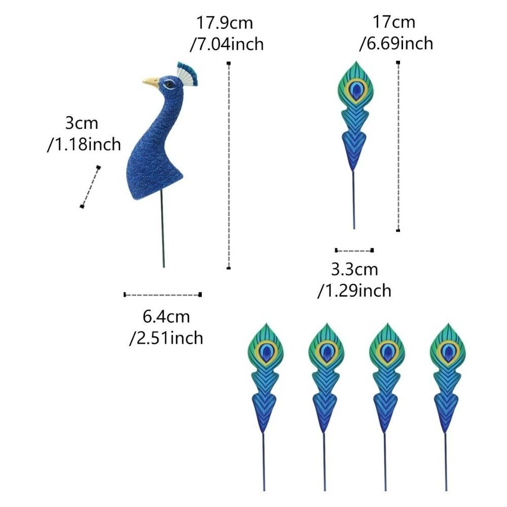 Splicing Design Garden Peacock Stakes Detachable Resin Peacock Figurine Backyard