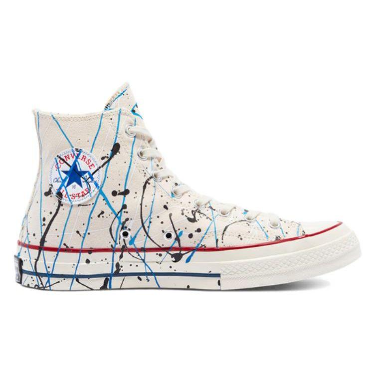 Converse Chuck 70 High Paint Splatter - Egret Unisex Sneakers Cream Digital-Blue 170802C