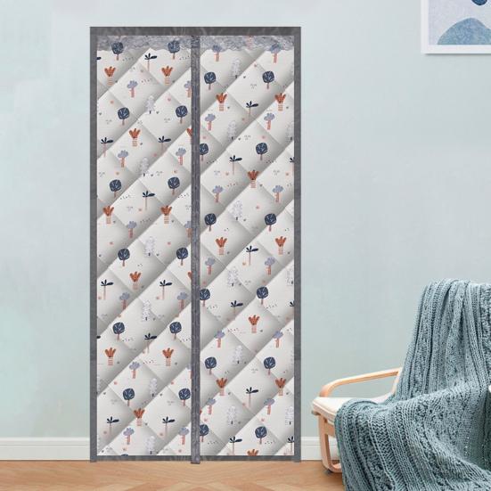 1 set Vinterdörrgardin Magnetisk isolerad dörrgardin Vindtät bullerreducerande dörrskydd för hemmet