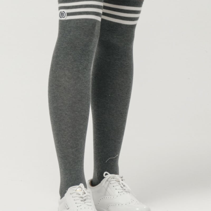 DOYOUKNOWMC ALL SEASON Striped Charcoal Gray Over-the-Knee Socks