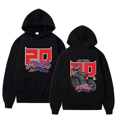 Fabio Quartararo 20 Moto Printed Hoodie For Unisex All Season Oversized Loose Warm Couple For Women Multicolor Outdoor Pullover