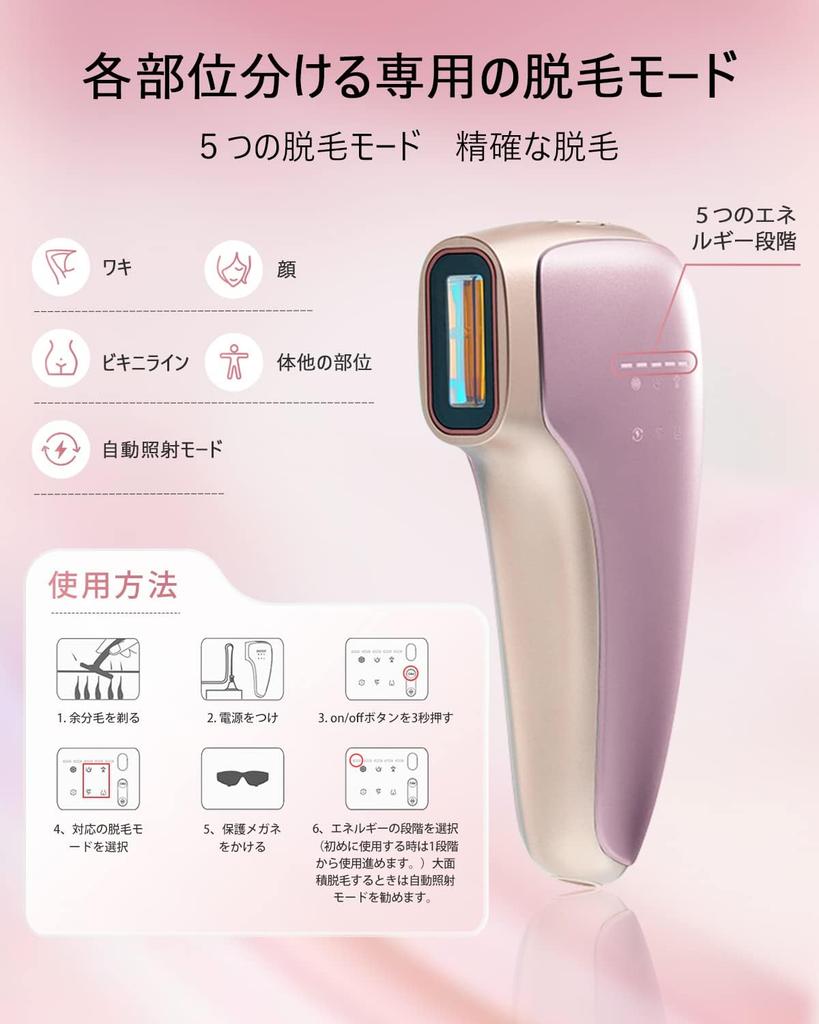 IPL Hair Removal Device for Men and Sapphire 5 Output High Unlimited Painless Laser Hair Home Includes Protective Eyewear and Razor Salon-Grade Women,