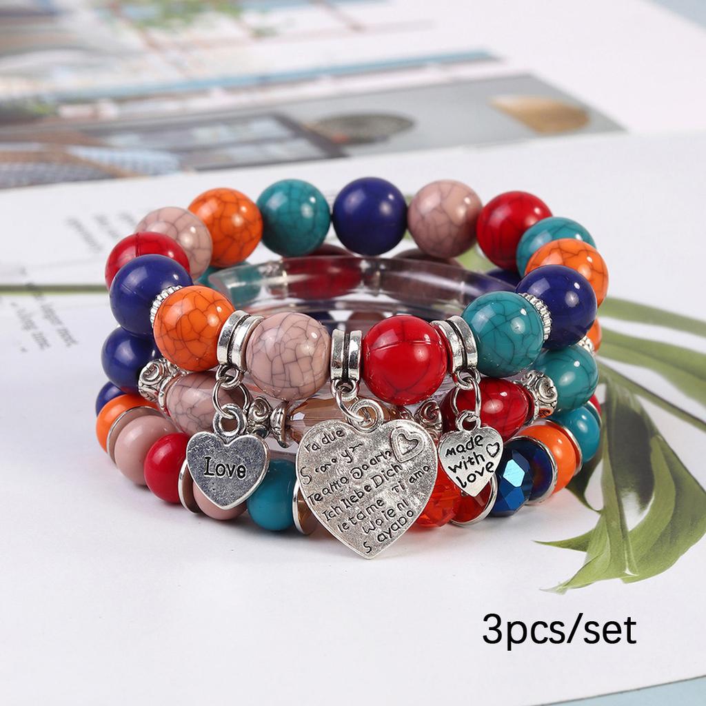 JYL TS Bracelet  Bohemian Elephant Heart Pendant Multilayer Brings Luck & Harmony