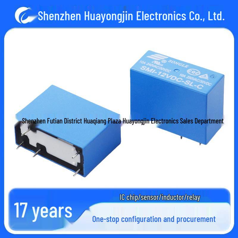 

Songle SMIH Series 16A Relay SMIH-05VDC-SL-C 12V/24V 10A Small Power Relay