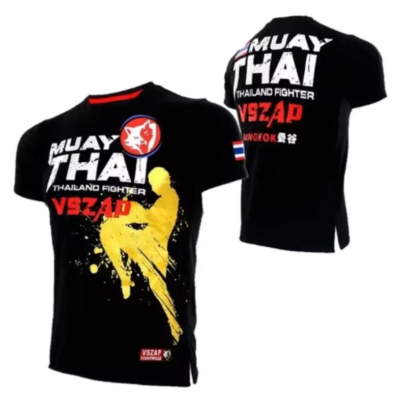

Мужская повседневная футболка для тайского бокса, беговая спортивная футболка с короткими рукавами и 3D-принтом, летняя дышащая и удобная футболка M