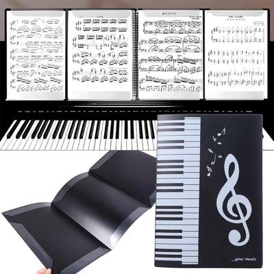 4 Seiten Notenhalter Direkt bearbeitbare Klaviernotenmappe Erweiterbare Musikmappe Gitarre Violine