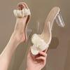 Transparent Crystal High Heels 2025 Autumn and Winter New Outer Wear Fairy Style French Niche Sandals Premium Cool Slippers
