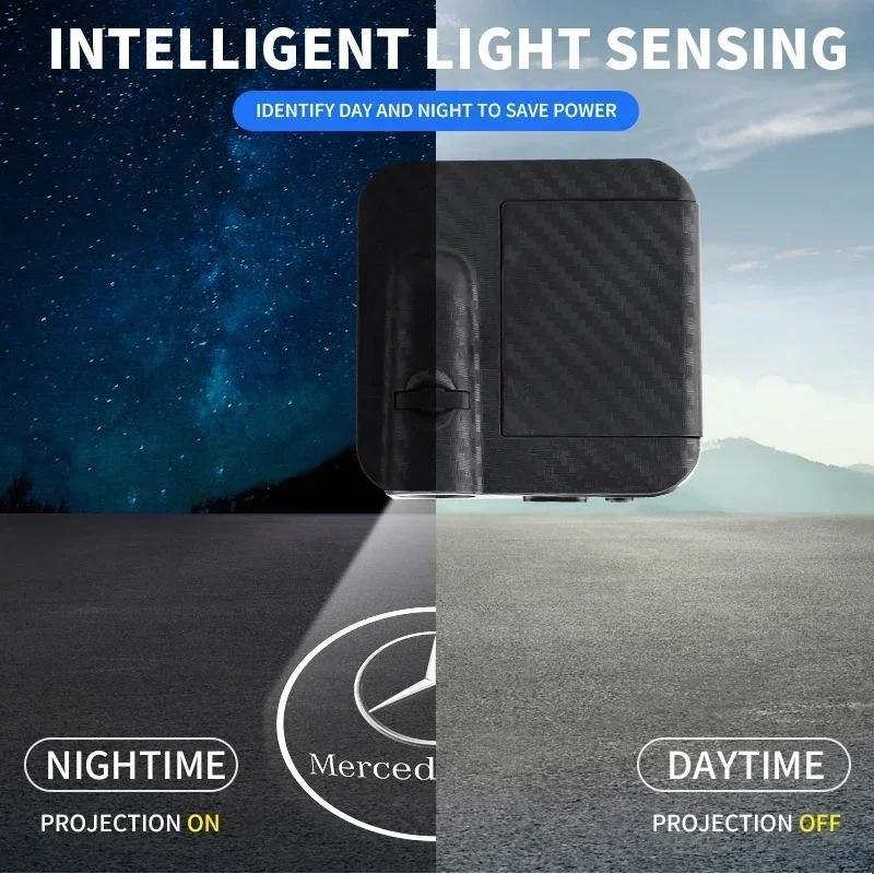 1/2Pcs Car HD Projector Lamp Car Door Wireless Welcome Light LED Decoration for Mercedes Benz W211 W204 W210 W203 CLA GLA