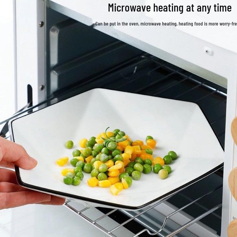 Hexagonal Celebrity Diamond Platter: Underglaze Ceramic Tableware Set