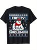Frosty Swoleman Mens Funny Muscle Snowman Christmas TShirt  Cotton Relaxed Fit Gym Humor Graphic Tee with Holiday Print
