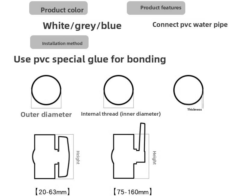 1pc 1/2"~2" Thread and Socket Type Grey PVC Ball Valve Garden Irrigation Fittings Aquarium Fish Tank Switch Water Valve