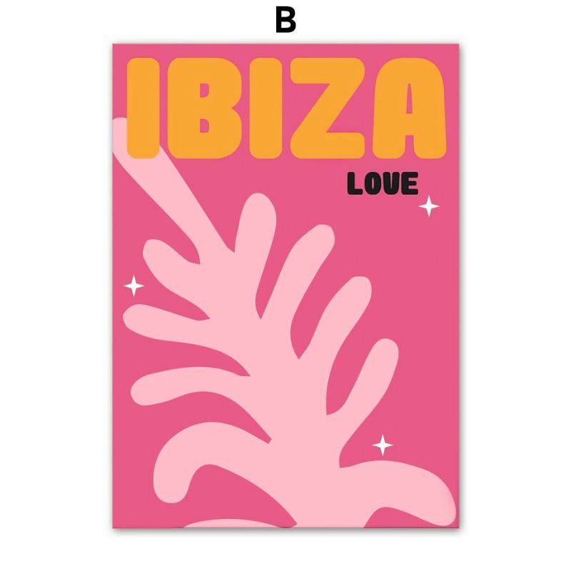 

Ibiza Tulum Greece Travel Series Wall Art Canvas Painting Abstract Posters and Prints Hotel Bar Pictures For Living Room Decor 21cm×30cm NoFrame