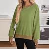 Women's Long-sleeved Round-neck Striped Round-neck Versatile Casual Loose Sweatshirt