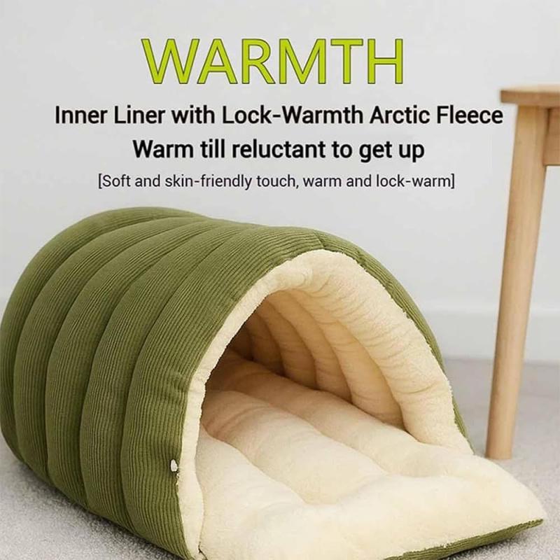 Winter Plush Cat Bed Warm Thickened Pet House Soft Cat Cave Sleeping Bed for Kittens Small Pets