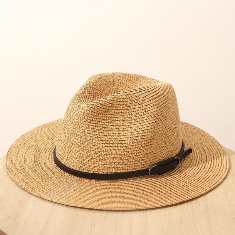 JYL TS DIY Panama Straw Hat White Belt Decor Sun Protection Woven Straw