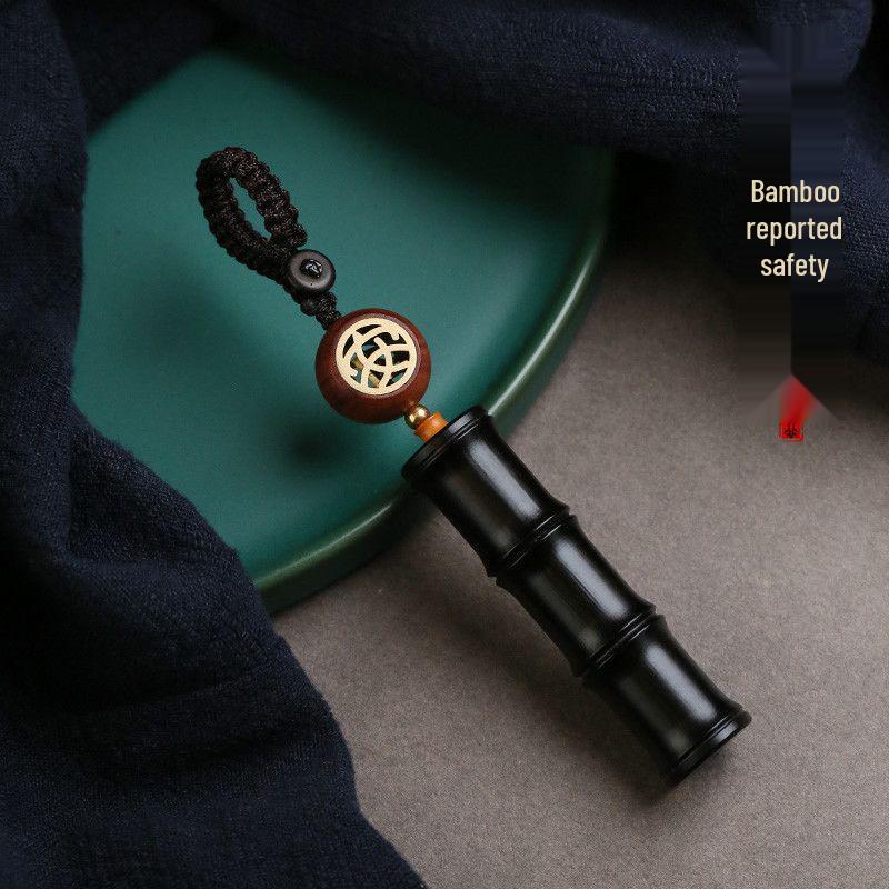 Ebony Bamboo Vintage Charm High-Rise Keychain for Men & Women