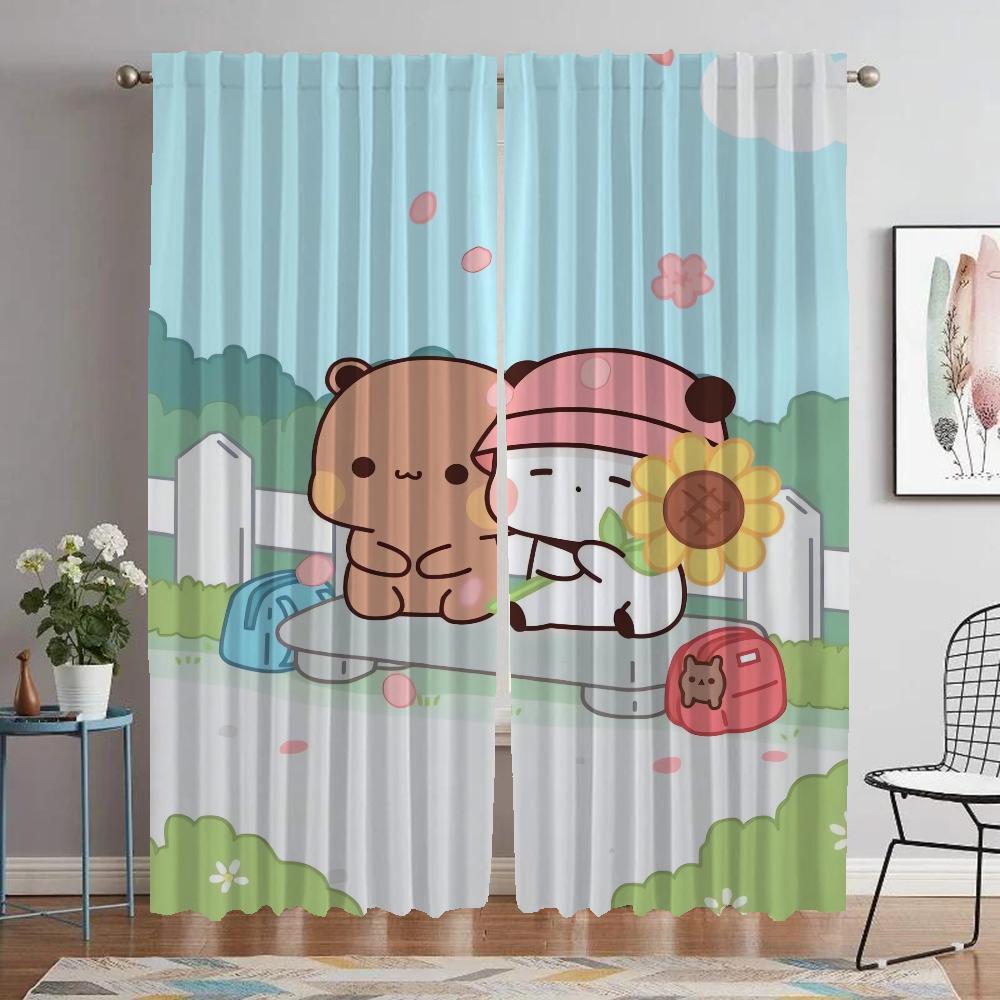 Bubu and Dudu Curtains for Living Room Curtain for Room 2 Panel Partition Home Interior Curtains Halloween Decoration Shades