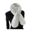 Versatile Faux Fox Rabbit Fur Collar Scarf Solid Color Neck Warmers Cozy Faux Fur Scarf  For Women