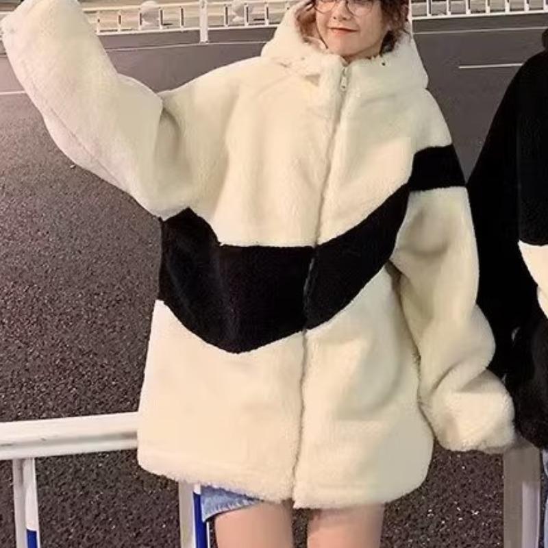 

Куртка из овчины и хлопка Z: Мужской осенне-зимний корейский стиль, модный, красивый, студенческий, свободный крой. Small белый