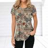 Summer Round Neck 3D Floral Patchwork Print T-shirts Fashionable Casual Short Sleeved Women's T-shirts