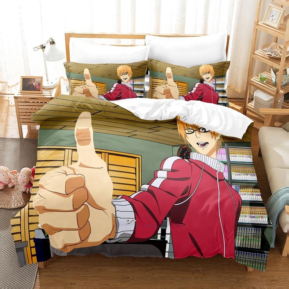 3D Printing Anime Bed Sheet Set Bakuman Bedding Set Single Twin Full Queen King Size Bed Set Adult Kid Bedroom Duvet Cover Sets