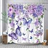 Floral Shower Curtain Flower Fabric Cloth Shower Curtains For Rustic Vintage Bathroom Decor Bath Curtains Watercolor Chic Cosmos