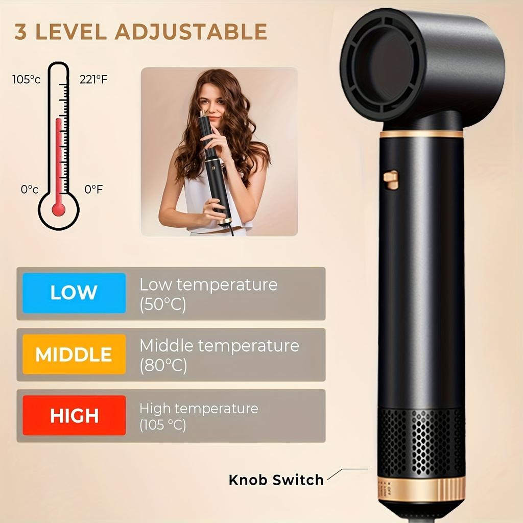 5in 1 Hair Styler, Ionic Hair Dryer & Blow Dryer Brush, Hot Air Styler Without Heat Damage, Hair Dryer Brush & Auto Hair Wrap Curler Fast Drying