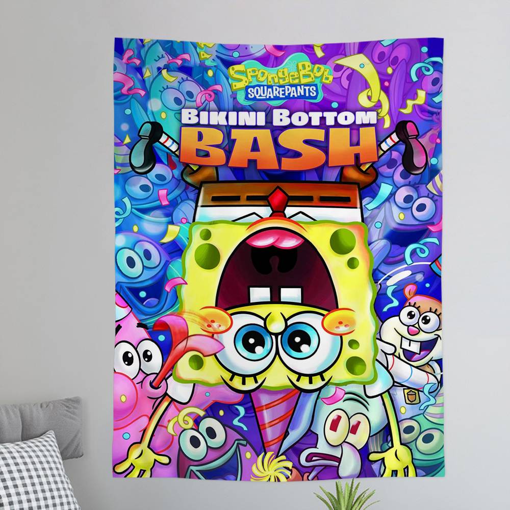 Cartoon SSpongebobs Cartoon Tapestry Art Science Fiction Room Home Decor Art Home Decor