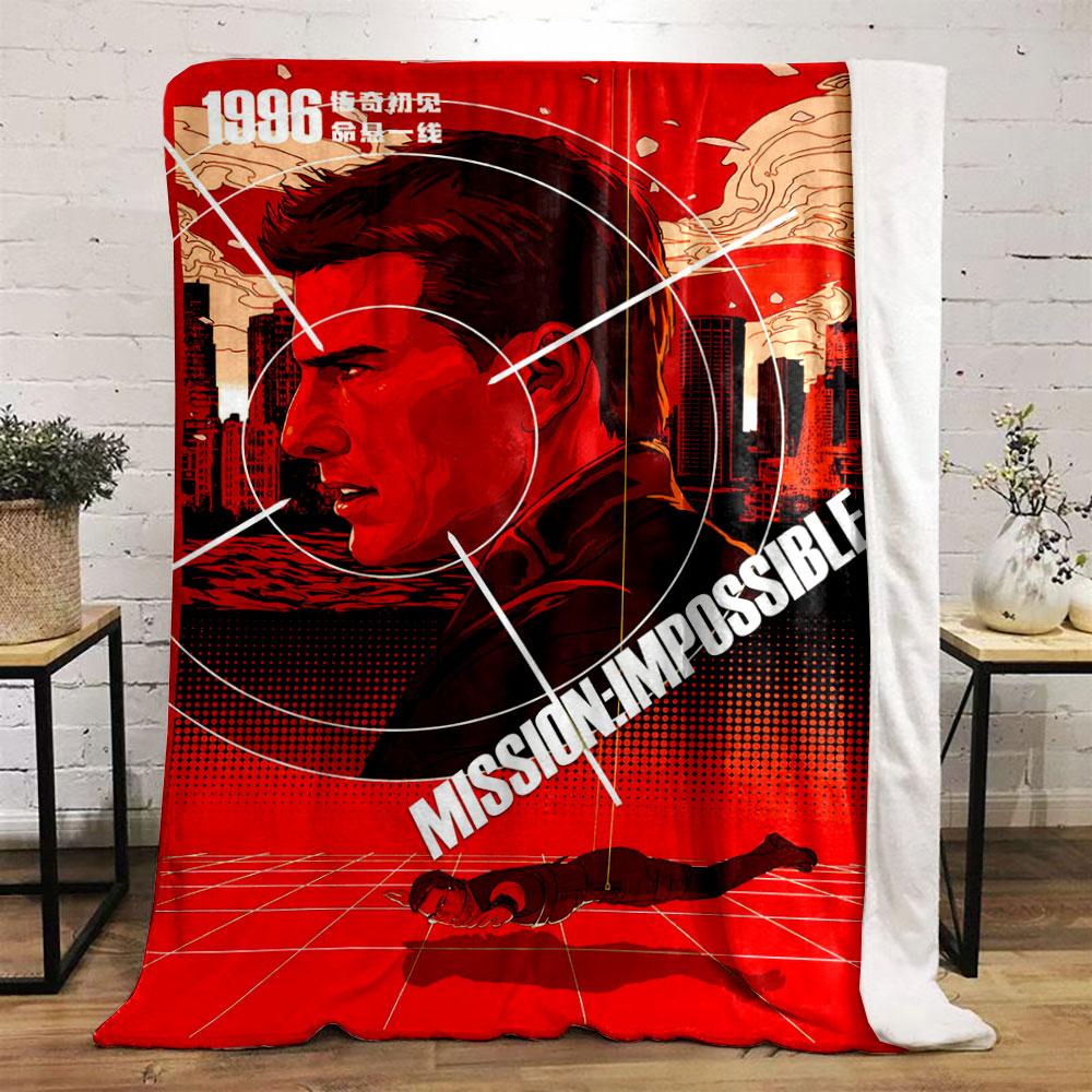 Timeless Mission Impossible 1996 Red Fleece Blanket, Cozy Fleece Throw for Family Nights, Super Soft Fleece Blanket for All Seasons
