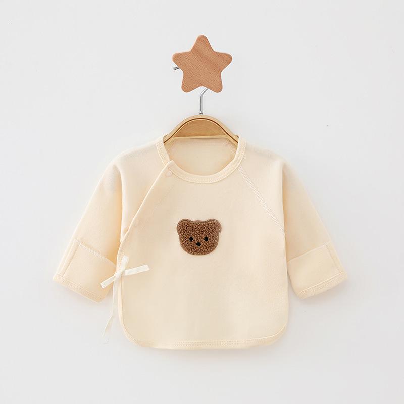 Pure Cotton Long-Sleeve Boneless Shirt for Newborns (Sizes 52 & 59)
