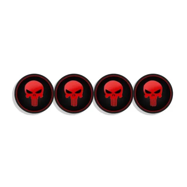 Car Decor 56mm 4pcs Skull Logo Car Wheel Center Hub Cap Aluminium Sticker For Universal Cars Styling Accessories