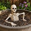 Adjustable Skeleton Hands for Garden Halloween Half Body Yard Sign with Arms, Weatherproof Plastic Arm Stakes Skull Lawn Decoration
