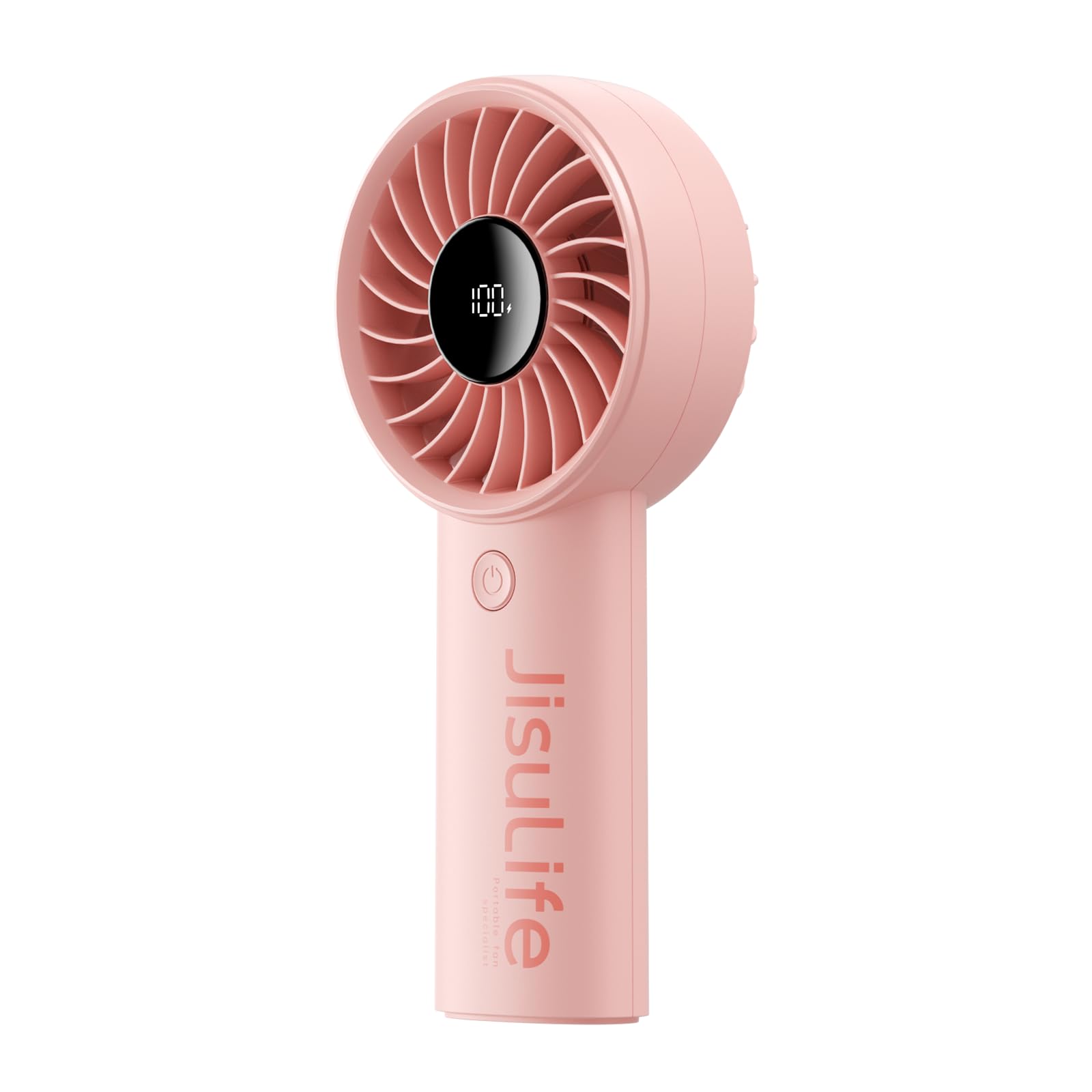

JISULIFE Handheld Fan Speed Quiet USB 3600mAh Up to 13 Hours of LED Battery Level Heatstroke Heat Ideal for and Fireworks Instruction Manual Included рожевий