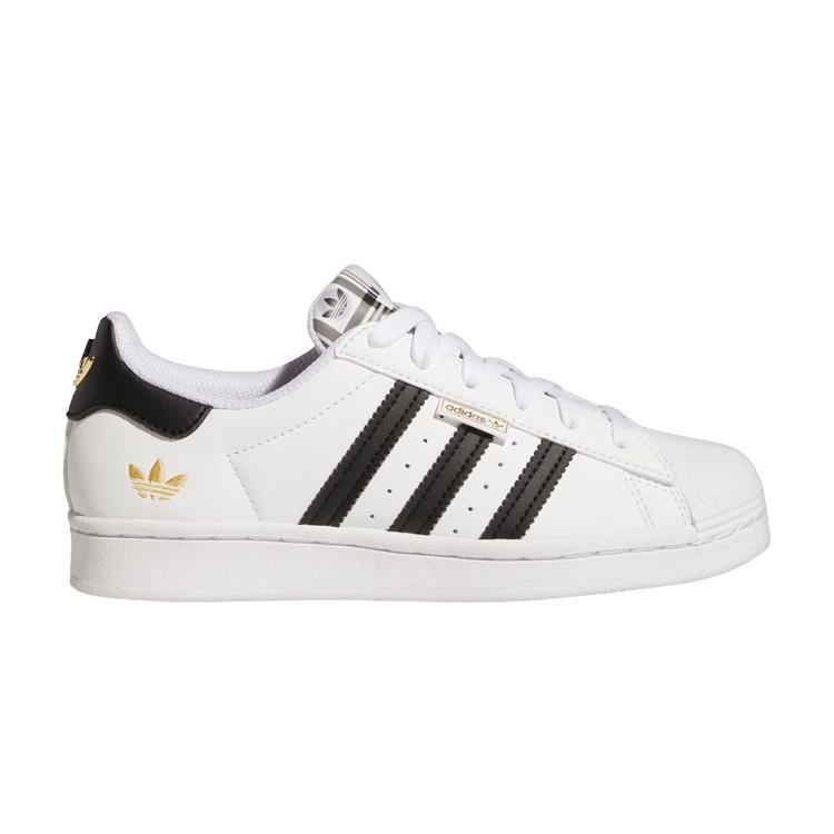 

adidas Superstar Big Kid Graphic Pop — белые черные детские кроссовки Cloud-White Core-черный золотой-металлик HP3258