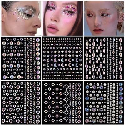 Children's Diamond Face & Eye Stickers for Stage Makeup & Nail Art