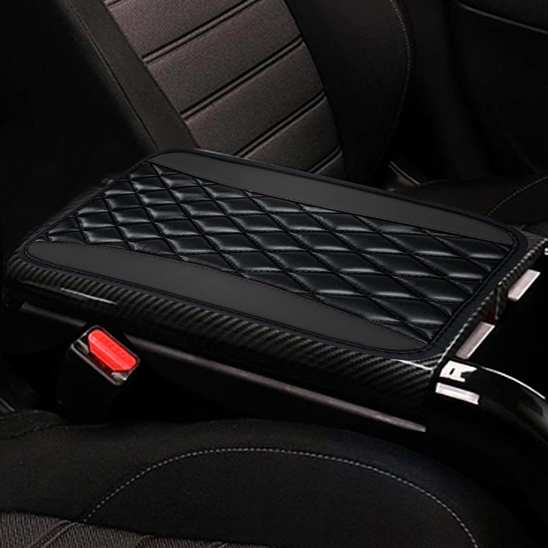 Universal Leather Waterproof Armrest Seat Box Cover Protector Car Center Console Cushion Pad for Most Cars Vehicles SUV