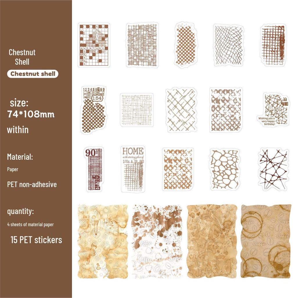 Vintage Nostalgic Embossed Story Paper Stickers (19 Sheets)
