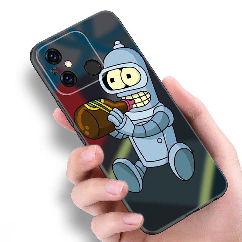 Cartoon F-Futuramas Black Case For Xiaomi Redmi 11 Prime 11A 12C 13C A1 A2 Plus A3 12 4G 10 13R 5G 9A 10A 9C 10C 9i 12R Note 9T