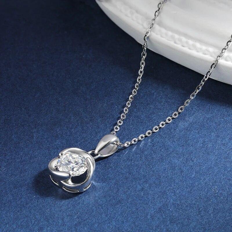 D Color 1CT Moissanite Pendant Necklace For Women GRA Certified S925 Silver Wedding Engagement Neck Chain Jewelry Gifts
