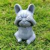 Bulldog Figurine No See No Speak Bulldog Ornament Handmade Resin Hear No Evil Dog Statue
