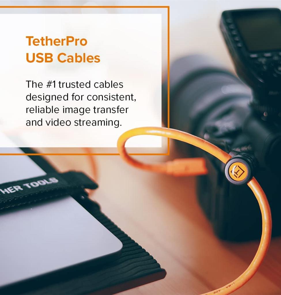 Tether Tools Tether Pro Right Angle Adapter to USB-C USB-C, Orange, CUCRTC1-ORG
